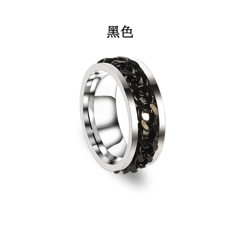 Stainless Steel Chain Ring Mens New Simple Titanium Steel Ro