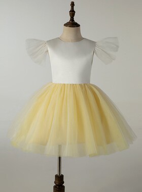 White Girls Party Tutu Dress Sweet Princess Dress with Back