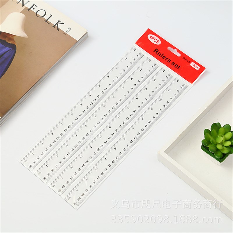Transparent Ruler Set 30cm OfficeStudy Tool