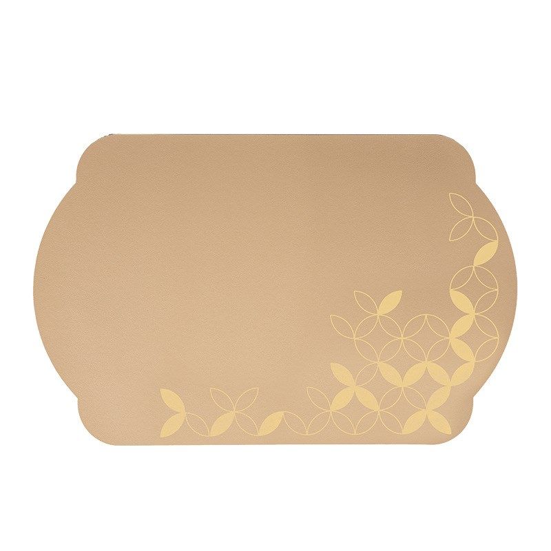 Creative 16mm New Chinese Style Placemat Leaf Pattern Washab