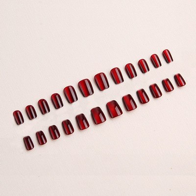 Wearable Fake Nails Ice Blue French Cat Eye DynamicWearable