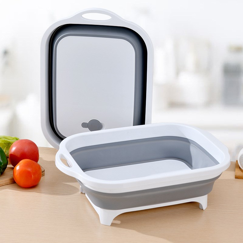 Plastic Chopping Board Foldable Basin for Kitchen Wash Drain