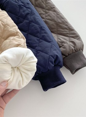 Winter Korean Boys Fashionable Quilted Cotton Pants with Fle