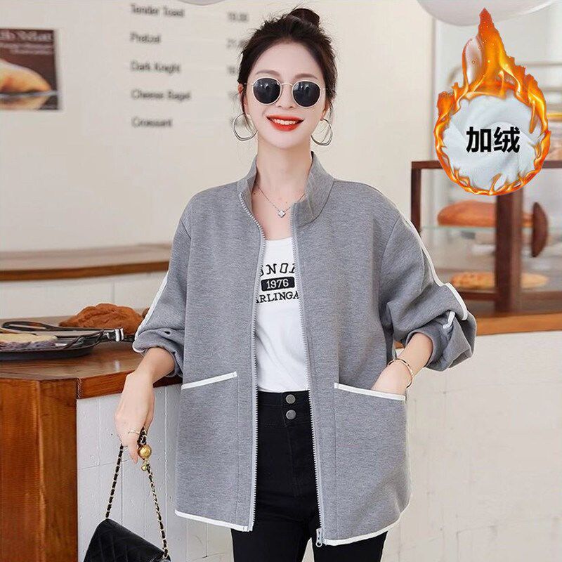 Plus Velvet Not Small Size Womens Cardigan Hoodie Jacket Aut