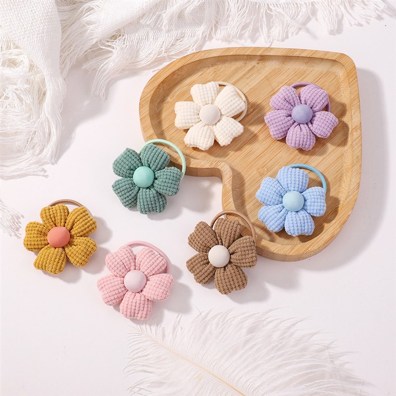 Cotton Sunflower Girl Headrope Cute 3D Filled Hair Rope for