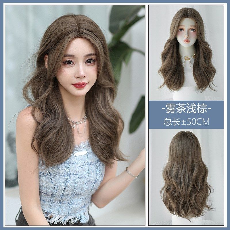 New MidParted Wig Long Curly Wavy Full Head Wig Ladylike Wig