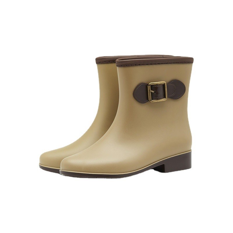 Fashionable Rain Boots for Women MidLow Tube with Bow Comfor