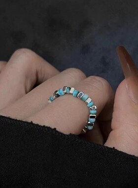 Colorful Beaded Ring 2025 Fashion Light Luxury High Design S