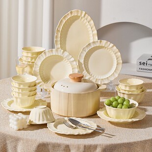 Under Glaze Cream Style Ceramic Bowl Set Fresh Homeware Fish