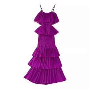 Irregular Highwaisted Aline Cake Beach Sweet Dress Backless