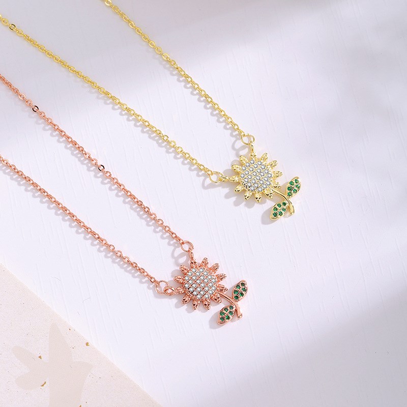Sunflower Necklace Womens Summer Simple Luxury Ins Style Jew