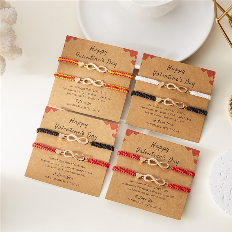 Infinity 8 Lucky Bracelet Adjustable 2Pack for Couple BFF8 I