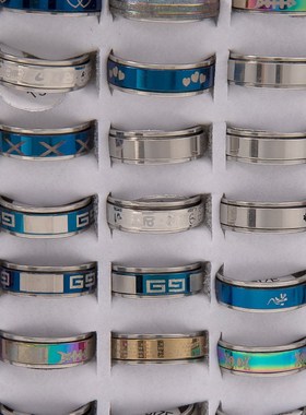 Rotatable Electroplated Stainless Steel Titanium Ring Mix St