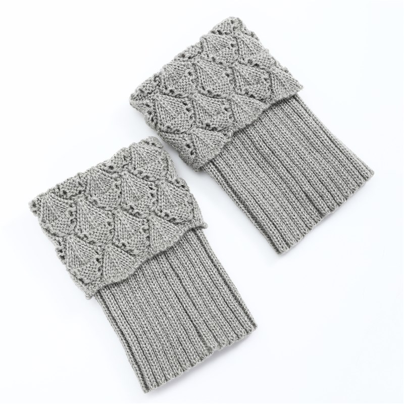 Scallop Flip Knitted Leg Warmers Boot Socks for Women Short