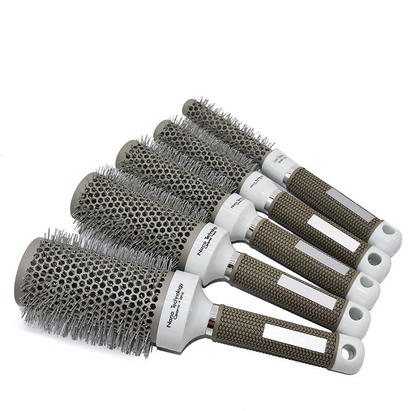 Ceramic Roller Hair Comb Nylon Round Curling Comb Profession