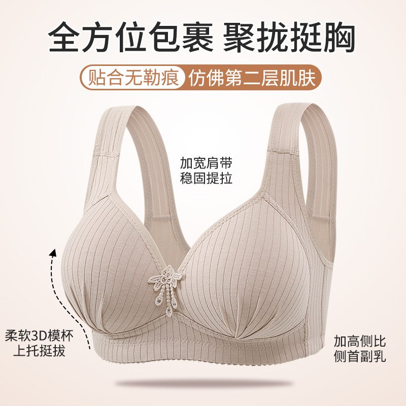 Wireless Bra for Elderly Moms C Cup Thin Large Size Comforta