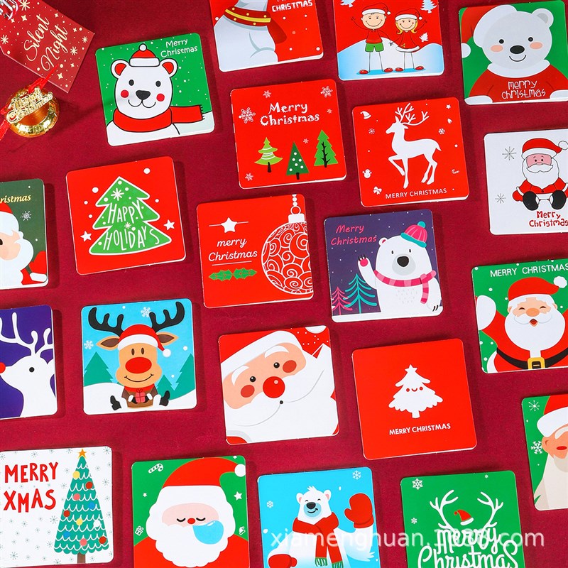24PCS Christmas Cards Creative Festival Cute Mini Thank You