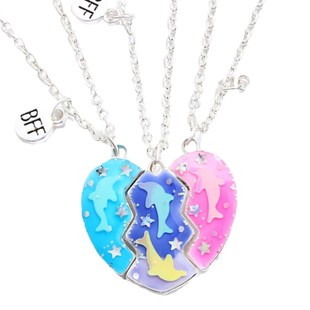 Heart Assembled Necklace Set Kids Creative Friendship Magnet
