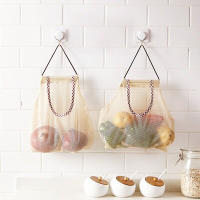 Garlic Hanging Bag Multipurpose Breathable Polyester Mesh Ba