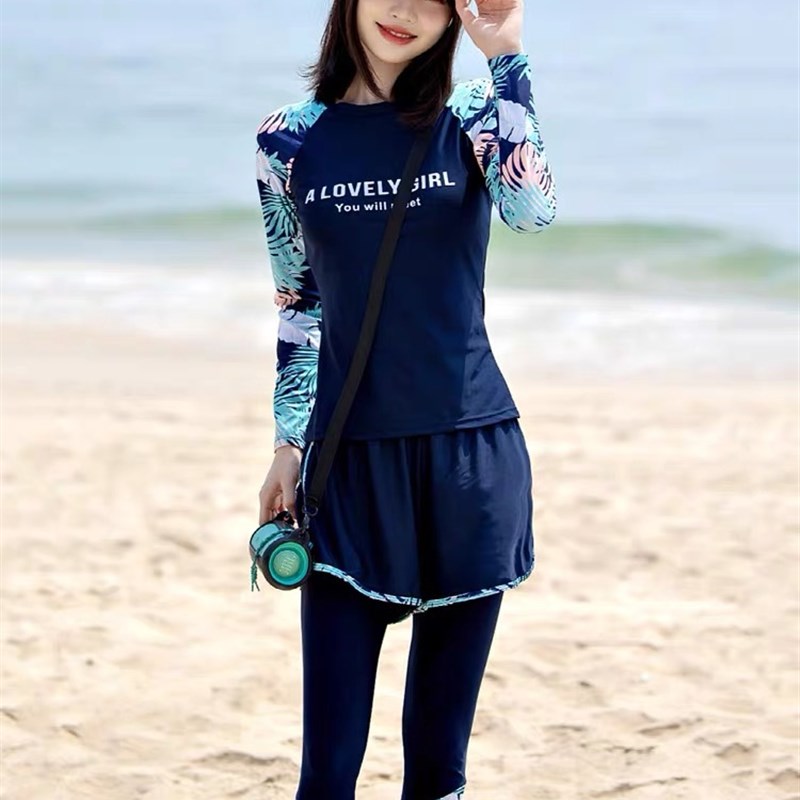 Swimsuit Women 2025 3Piece Conservative Swimwear for Spa Sun