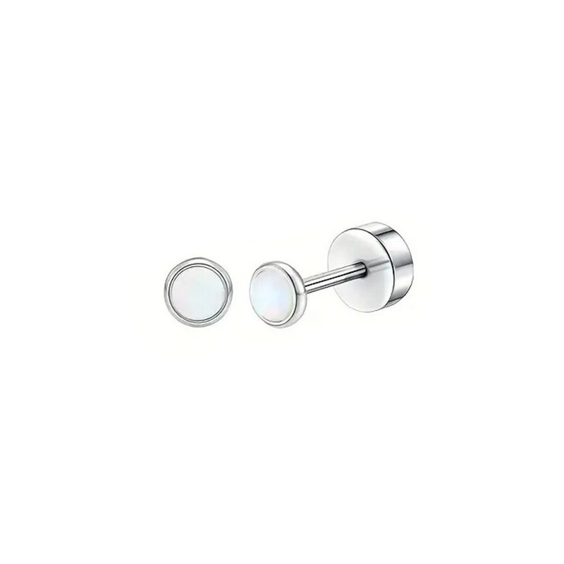 European Stainless Steel Pearl Earrings Simple Silver Cartil
