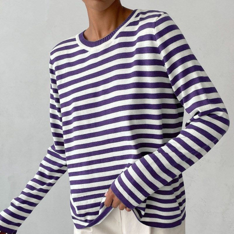 Striped Knit Sweater 2025 Autumn Winter Striped Sweater for
