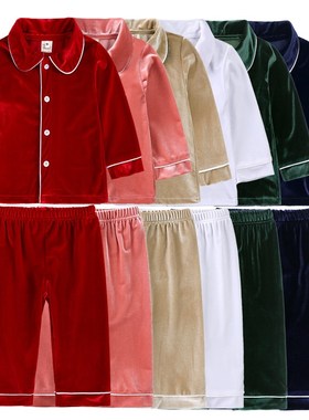 Kids Velvet Homewear Pajamas for AutumnWinter EuropeUS Style