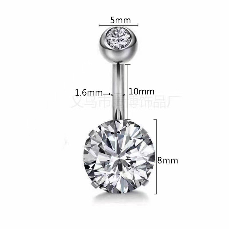 Gorgeous Zircon Navel Piercing AB Color Soft Clay Ball Belly