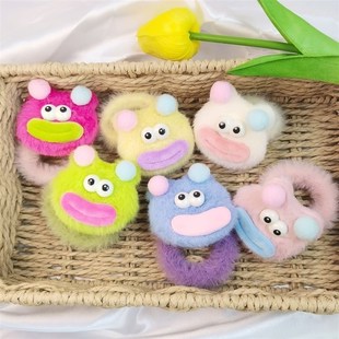 Fall Winter Fuzzy Hair Tie Cute Sausage Lips Hair Ornaments