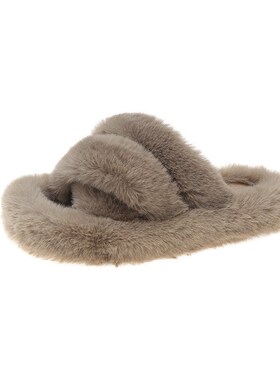 Winter 2025 Plus Size Fluffy Slippers Women Thick Bottom Thr
