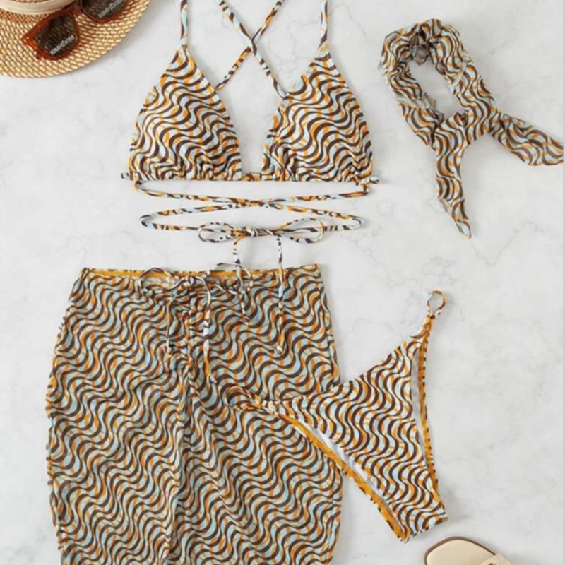 2025 Sexy Striped Bikini Swimwear Sets Europe and AmericaSex