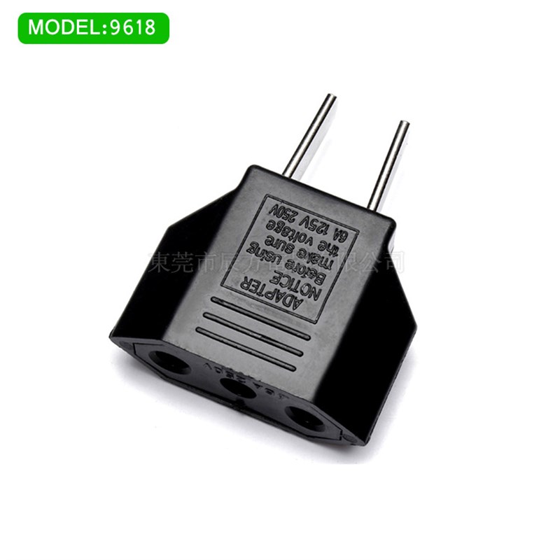 Plug Adapter 9618 Flat to Round Euro to US Socket Converter