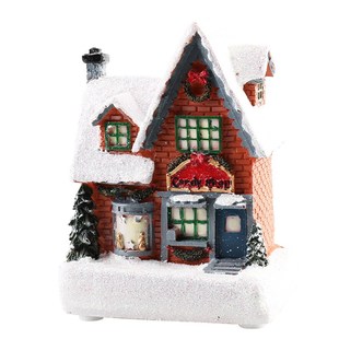 Decorative House Christmas Resin Glowing Miniature Landscape
