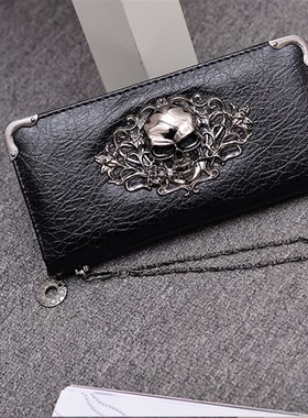 PU Leather Fishscale Pattern Ghost Head Handbag Womens Walle
