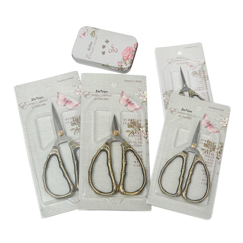 Mini Bamboo Section Retro Scissors Large Stainless steel sci