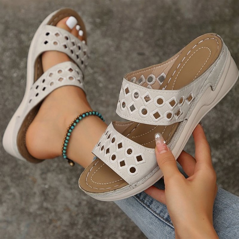Plus Size Wedge Ladies Slippers 2025 Summer Wedge OneStrap S