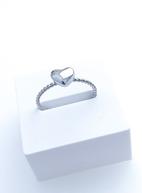 Stainless Steel Heart Ring Plain Ring Twisted Ring Titanium