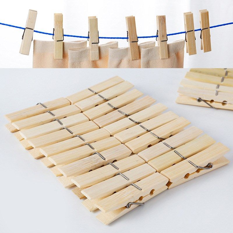 Bamboo Clips Multipurpose Drying Clips for LaundrySocks 20 P