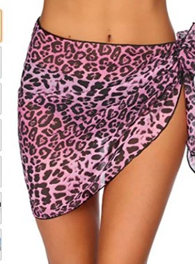 Short Beach Sarong 2025 Womens Chiffon Swimwear CoverUp Mult