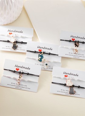 European and American Black and White Kitty Love Paper Card