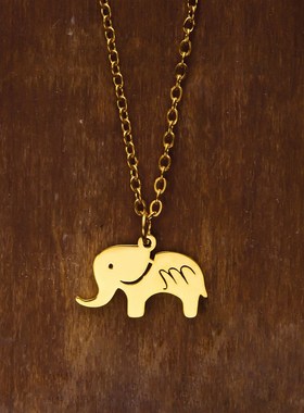 Simple Elephant Necklace Stainless Steel Bull Pendant Neckla