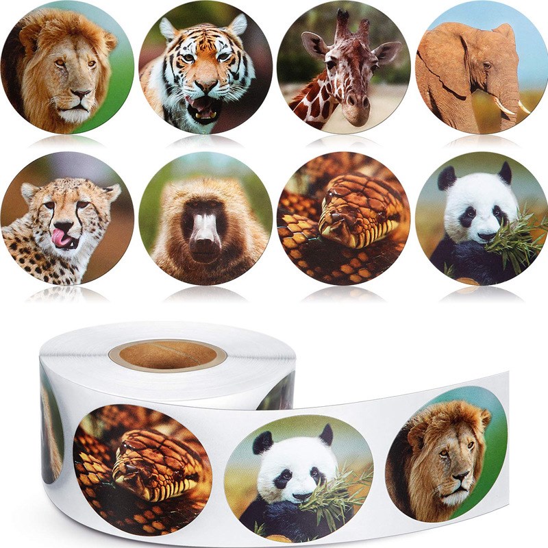 1 Inch Animal Stickers for Kids Reward 500Roll Game Clip Lab