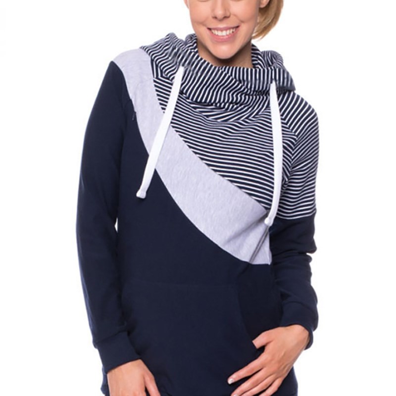 New 2025 Maternity Long Sleeve Patchwork Nursing Coat Cotton
