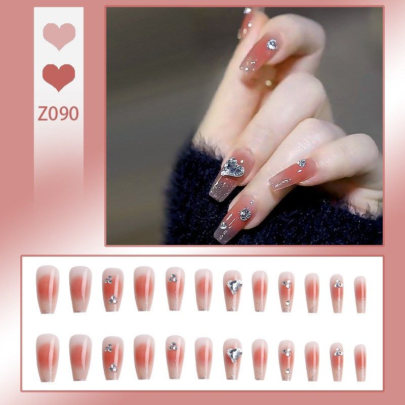 Nail Art Wearable Nails Blush Broken Diamond Flash Diamond F