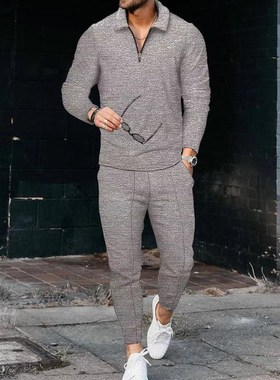 Sporty Mens Longsleeve Longpants Twopiece Set 2025 Autumn Eu