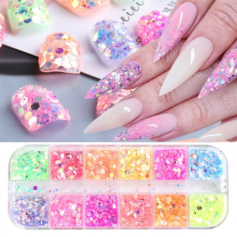 Nail Glitter Ins Colorful Laser Mixed Hexagon Icy Nail Glitt