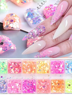 Nail Glitter Ins Colorful Laser Mixed Hexagon Icy Nail Glitt