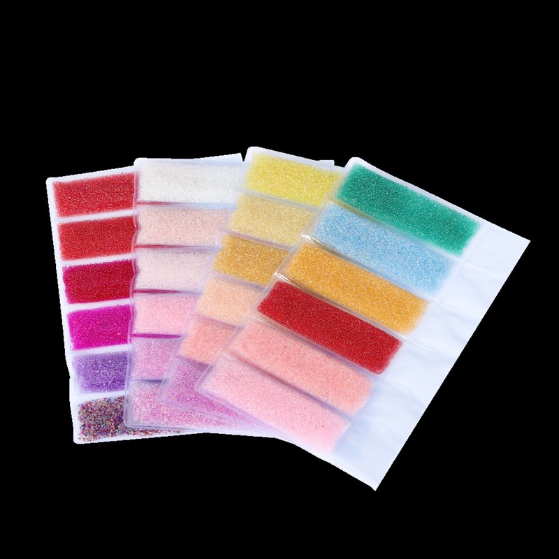 Multicolor Glass Nonhole Sparkle Small Beads 6Pack Elf Beads