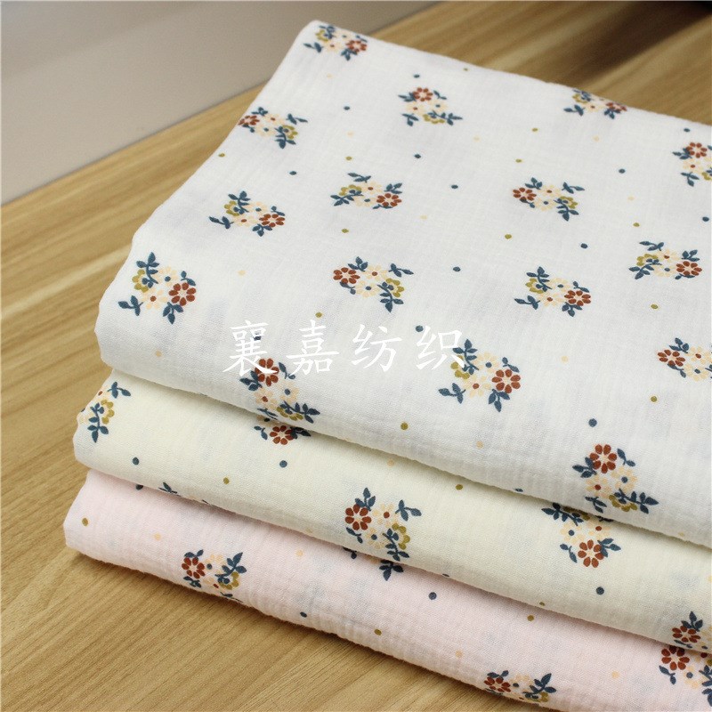 Doublelayer Cotton Gauze Crepe Fabric Japanese and Korean Sm