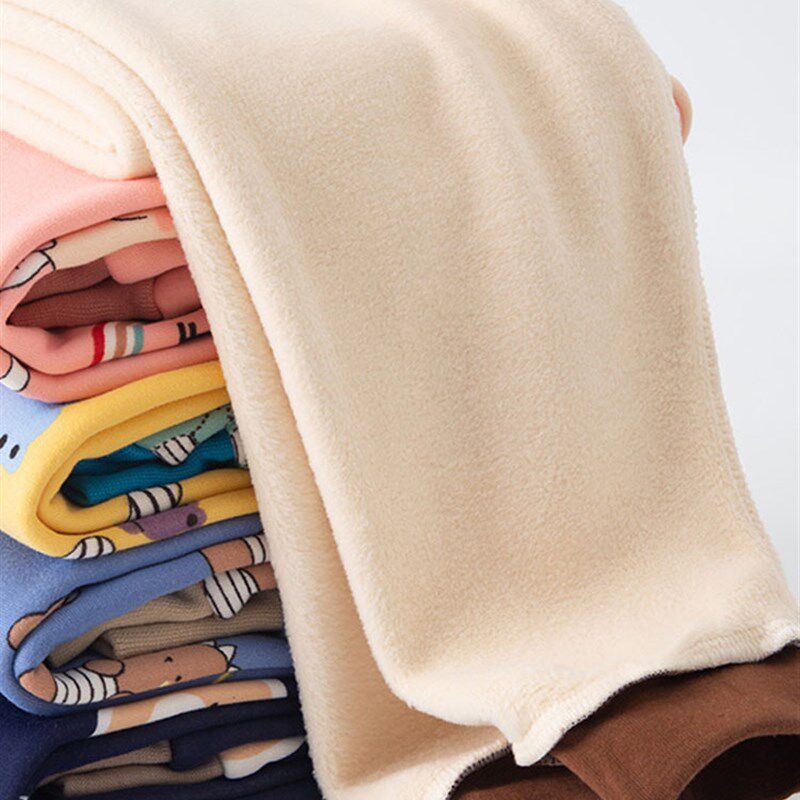2025 Winter Kids Thickened Warm Fleece Base Layer Pants Stri